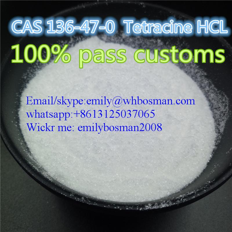 Safe Shipment to RU,USA,AU,EU,CAS 136-47-0 Tetracine HCL , whatsapp:+86 13125037065