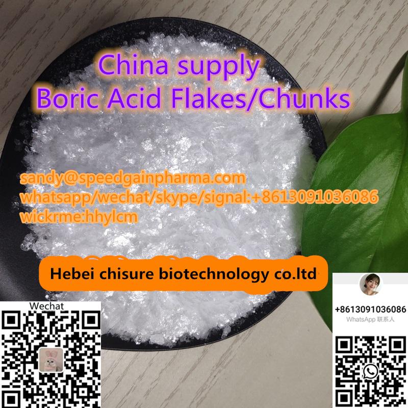 China supply Boric Acid flakes/chunks 1113-50-1,whatsapp:+8613091036086