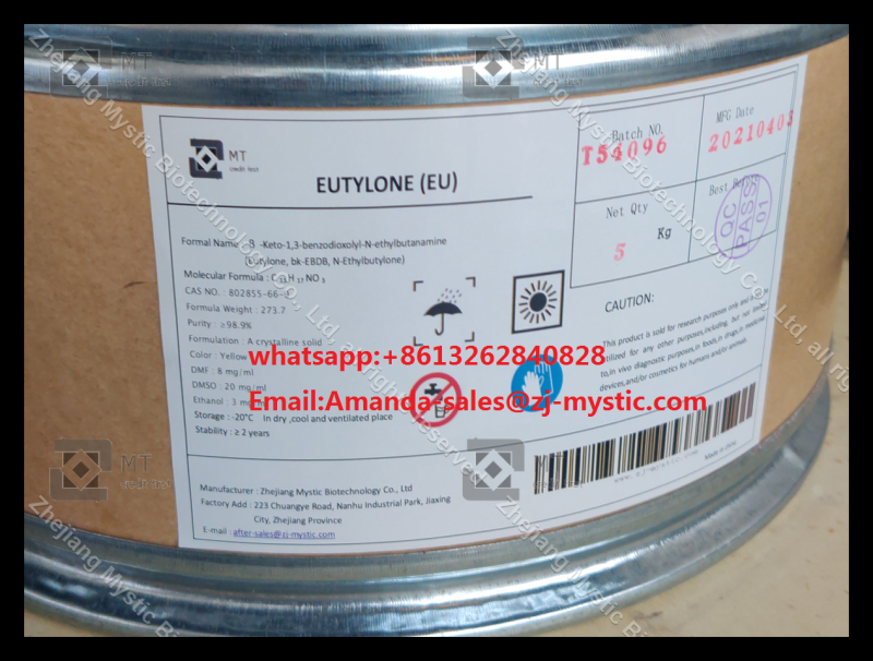 Eutylone(EU) CAS No.802855-66-9 Synonyms	Butyrophenone,2-(ethylamino)-3',4'-(methylenedioxy); 1-Butanone,1-(1,3-benzodioxol-5-yl)-2-(ethylamino)-; Eutylone;