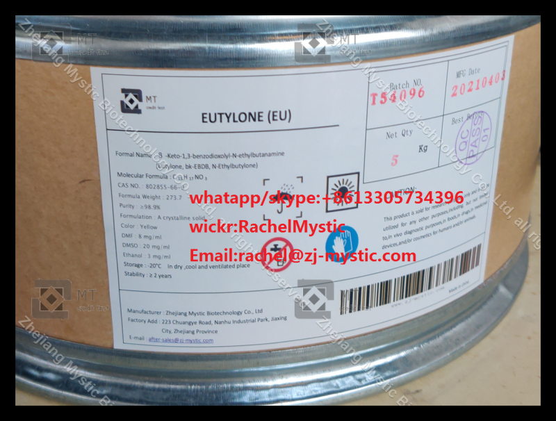 Eutylone(EU) CAS No.802855-66-9 Synonyms	Butyrophenone,2-(ethylamino)-3',4'-(methylenedioxy); 1-Butanone,1-(1,3-benzodioxol-5-yl)-2-(ethylamino)-; Eutylone;