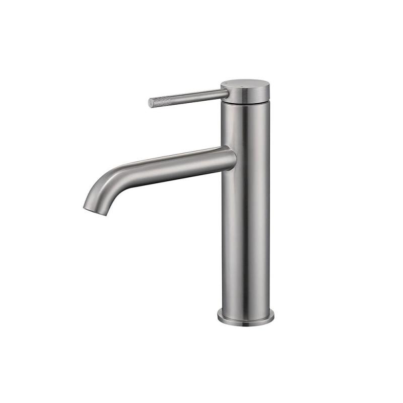 Brushed Nickel Gooseneck Single-Hole Bathroom Faucet