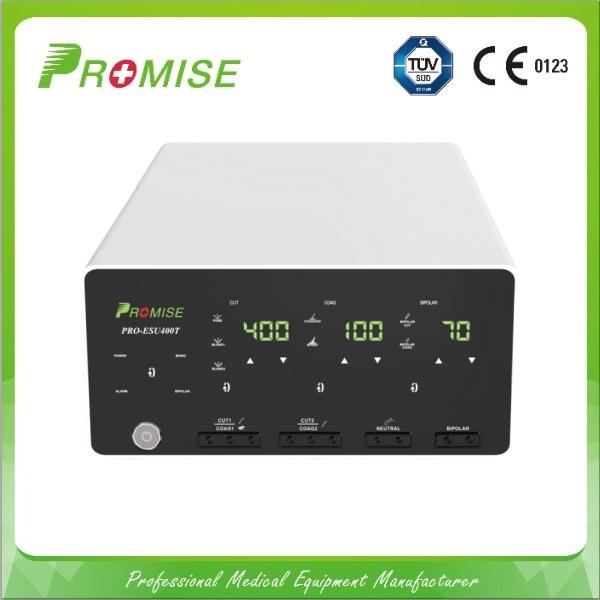 PROMISE PRO-ESU400T High-Power 400W High Frequency Electrosurgical Generator Multi-Functional Diathermy System with Intelligent Full Touch Interface and Independent Dual Monopolar Modalities