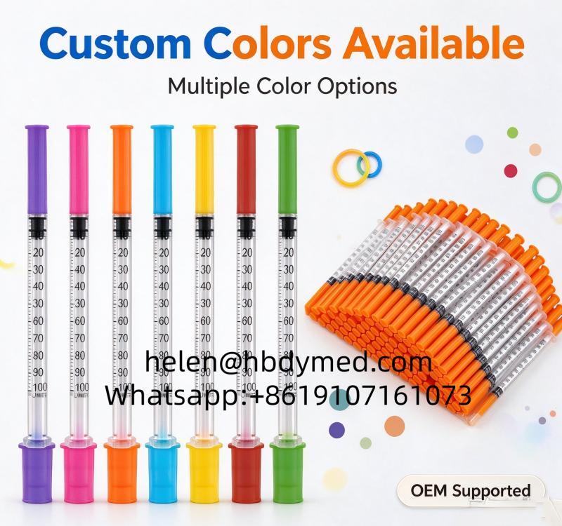 OEM Custom Insulin Syringe Disposable Medical Insulin Syringe With Custom Logo and Package for Diabetes Use