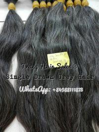 Single Drawn Grey Hair Wholesale Price Can Bleach No Tangled 