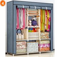 Simple wardrobe single dormitory modern simple assembly clothes hanger economical simple non-woven fabric wardrobe storage cabinet