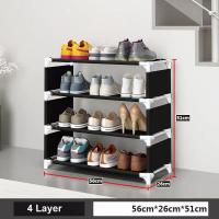 Simple shoe shelf multi-storey small bedroom multi-function shoe cabinets narrow shoe storage student dormitory dust collection rack