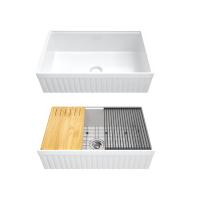 33 inch reversible fluted fireclay workstation sink
