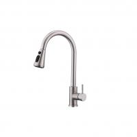 brushed nickel gooseneck pull down kitchen faucet