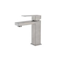 Brushed Nickel Square Single-Hole Bathroom Faucet